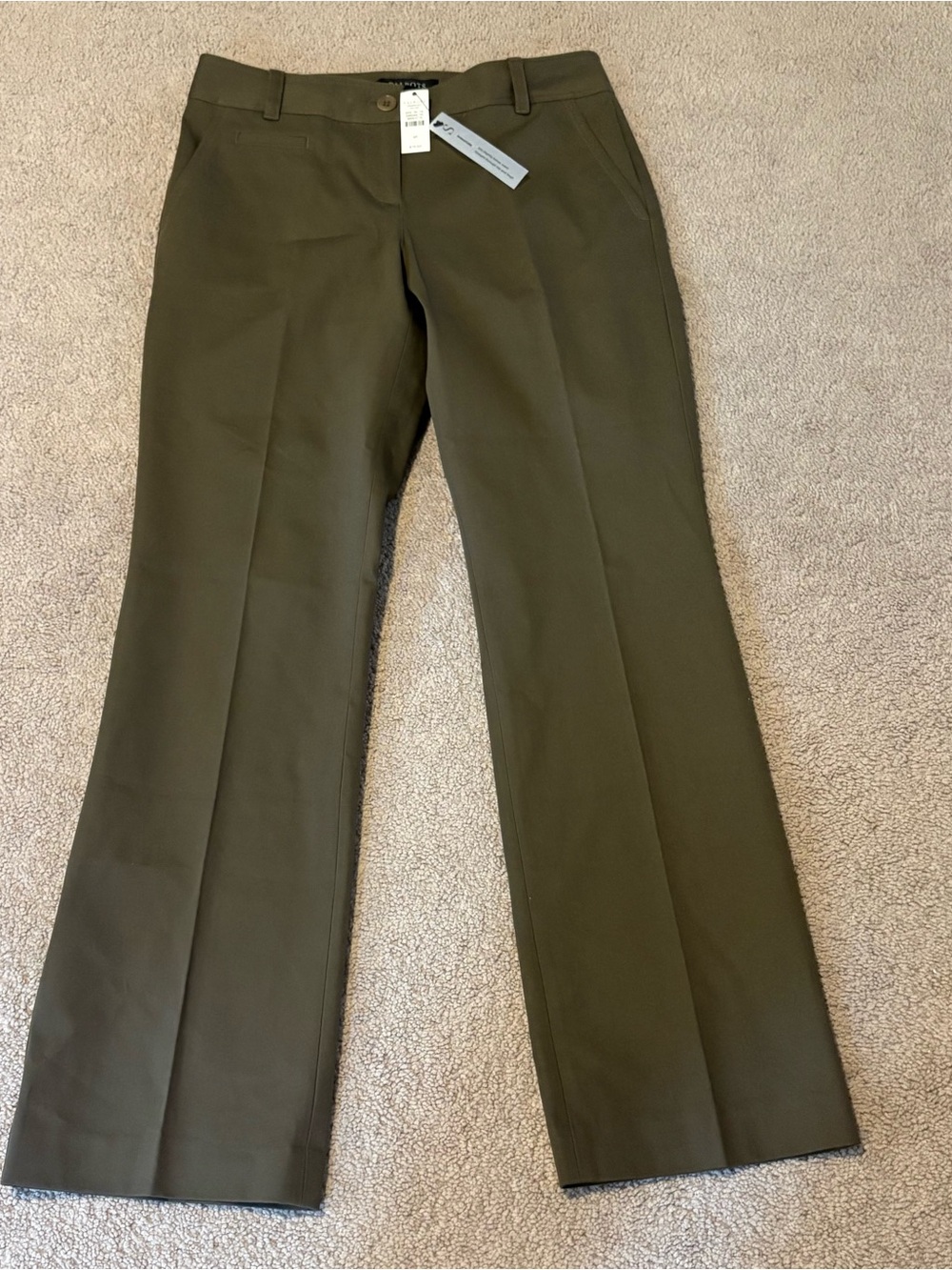 Talbots NEW Brown/Green Tailored Straight-Leg Signature Trousers/Dress Pants 4P